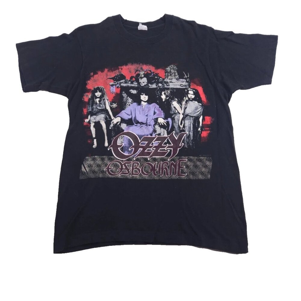 Vintage 80s Ozzy Osbourne 1988 No Rest For the Wicked Tour Black band tee L